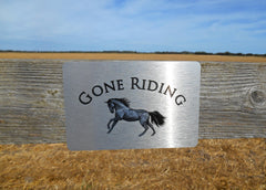 Gone Riding Personalised Metal Horse Sign