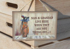 Gone to Play Golf Large Custom-Made Metal or Wood Hanging Sign at Honeymellow