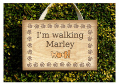 Dog has been walked hanging rustic wooden sign at www.honeymellow.com