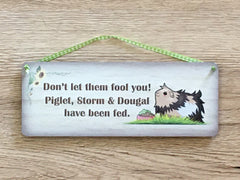 The Guinea Pig Has Been Fed/Not Fed Reversible Rustic Personalised Sign