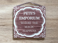 Add text to Aztec Walnut Wood Effect Sign in Wood or Metal