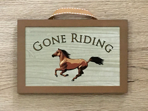 Gone to the Stables Personalised Metal Horse Sign