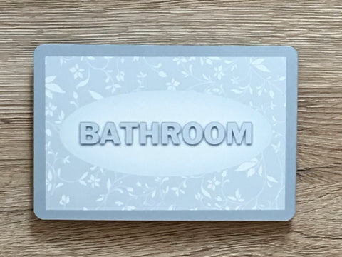 ROOM DOOR SIGNS with ADD YOUR OWN TEXT option: Silver Leaf Design 15x10cm / 6x4"