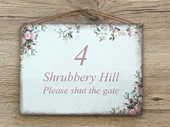 Double-Sided Blank Hanging Reversible Metal Signs in Floral Designs: Add Your Text