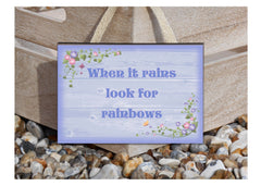 Add Your Own Text to Field Flowers Wood or Metal Personalised Sign at www.honeymellow.com