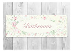 BATHROOM FLORAL COTTAGE CHIC SIGN AT HONEYMELLOW