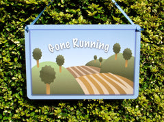 Gone Running Large Customised Hanging Sign at Honeymellow