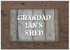 Grandad's Shed Personalised Rustic Bespoke Sign at www.honeymellow.com