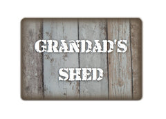 Grandad's Shed Personalised Rustic Bespoke Sign at www.honeymellow.com