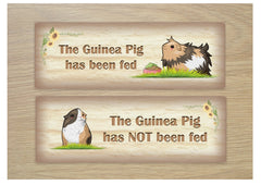 The Guinea Pigs have been fed personalised reversible hanging sign: handmade at www.honeymellow.com