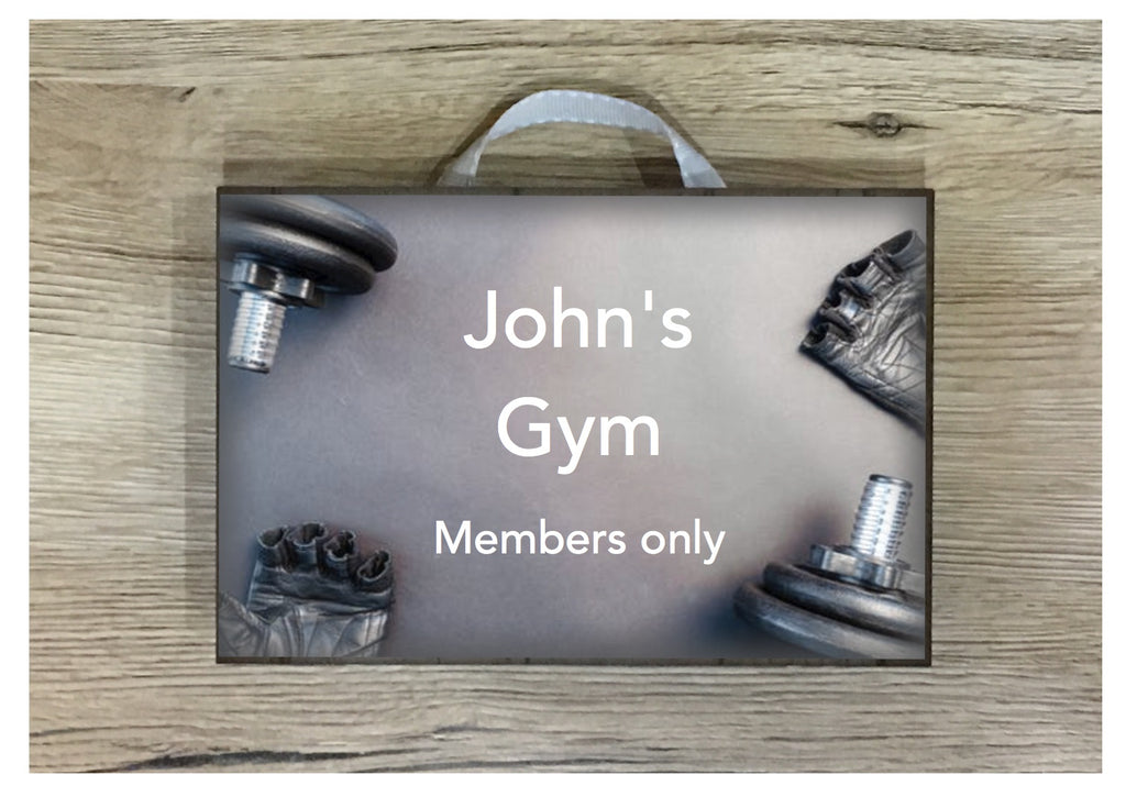 Wood or metal gym sign. Add your own text at www.honeymellow.com