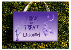 Halloween Trick or Treat Welcome / Do Not Disturb Hanging Wood or Metal Signs