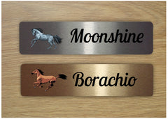 Horse Sign Personalised Metal Stables Custom-Made Bespoke Plaque Handmade at www.honeymellow.com 