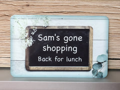 Personalised Chalkboard effect sign for quotes and messages.  Hanging custom-made sign from www.honeymellow.com