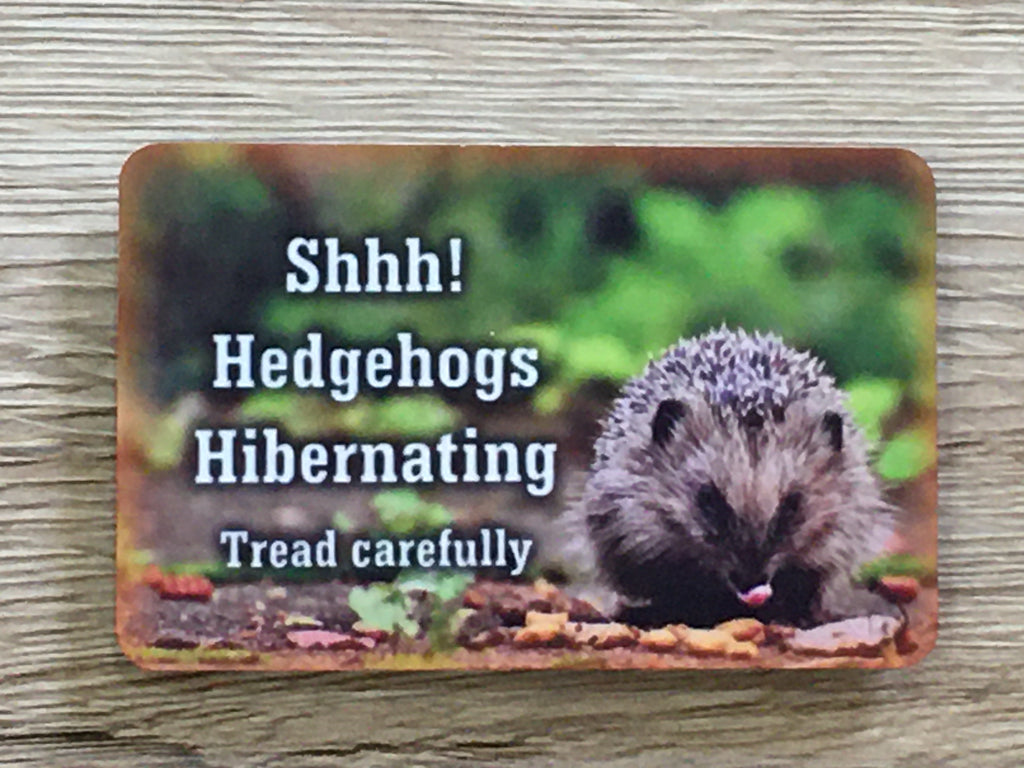 Add text to hedgehog sign in wood or metal, custom made at www.honeymellow.com 