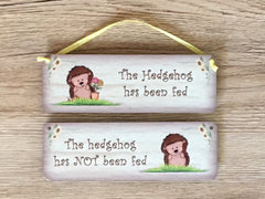 Hedgehog fed / not fed personalised sign at Honeymellow.com