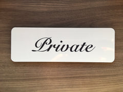 White blank signs to personalise. Add your text to metal plaques at www.honeymellow.com