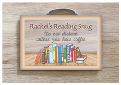 Gone to Library / Reading Room Sign: Add Text to Custom-Made Personalised Wood Plaque