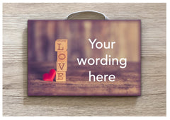 Add Text to our Building Brick Love Sign in Wood or Metal