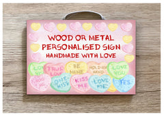 Add Your Own Text to our Sweet Heart Blank Sign in Wood or Metal