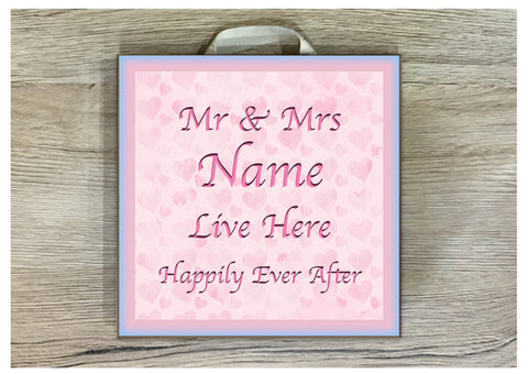 Mr & Mrs Love Heart Custom Made Personalised Sign