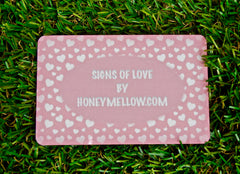 Signs of Love: Add Your Own Text to Love Heart Wood or Metal Personalised Sign at www.honeymellow.com