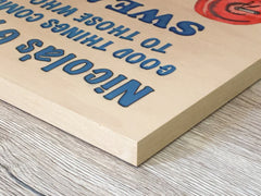 MAPLE WOOD Gym Square Sign: Bespoke Personalised Wall Plaque