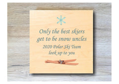 MAPLE WOOD Ski Square Snow Sign: Bespoke Personalised Wall Plaque