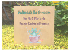 MAPLE WOOD Bathroom Square Sign: Bespoke Personalised Wall Plaque