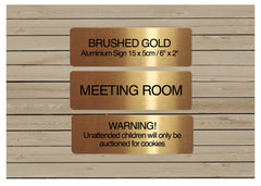 Personalise Small Brushed Metal Sign in Gold, Silver or White at Honeymellow