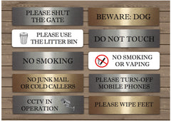 No Smoking, Litter, CCTV  Ring Bell + Add Own Text Metal Vital Signs from www.honeymellow.com