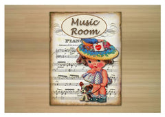Music Room Vintage Rustic Metal Door Sign: Buy online only at www.honeymellow.com