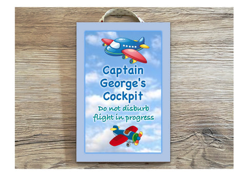 Aeroplane Children's Bedroom Sign