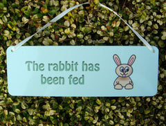 The Rabbit has been Fed/Not Fed Reversible Personalised Sign