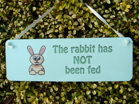 The Rabbit has been Fed/Not Fed Reversible Personalised Sign