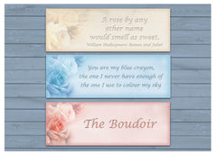 Vintage Romance Range of blank signs at www.honeymellow.com to add your own text.