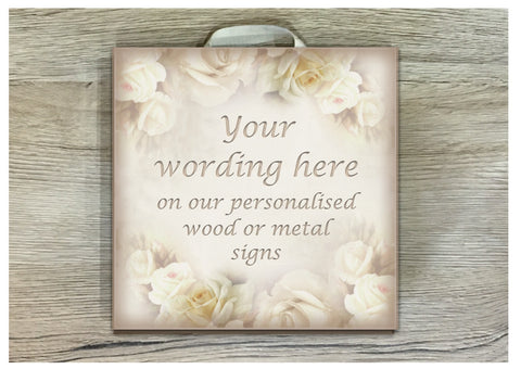 Square Vintage Romance Custom-Made Blank Signs: Add your own wording