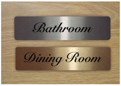 Room Door Signs in Brushed Silver, Gold & White Metal at Honeymellow