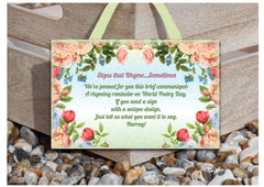 Add your own text to rose arch designed rustic wood or metal sign at www.honeymellow.com