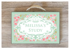 Room name signs in wood or metal.  Handmade at www.honeymellow.com
