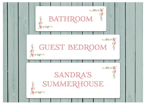 ROSEBUD Room Signs OR Add Your Own Text