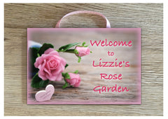 Add Your Own Text to our Rose Heart Blank Sign in Wood or Metal at www.honeymellow.com