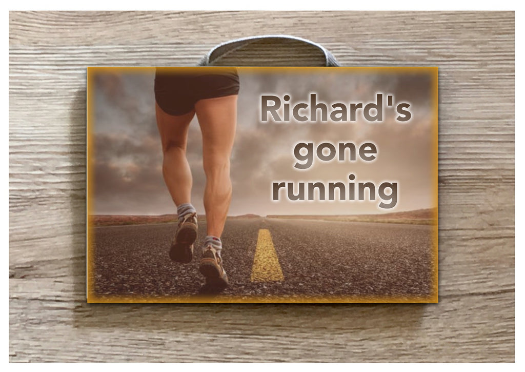 Gone Running Wood or Metal Personalised Wall Sign at Honeymellow ...