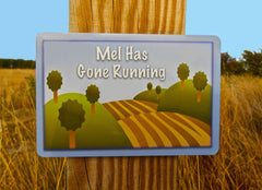 Gone Running Large Customised Hanging Sign at Honeymellow