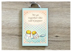 Salt 'n' Pepper Vintage Personalised Kitchen Sign in Wood or Metal