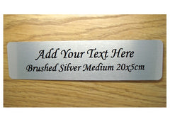 Brushed silver blank sign to personalise.  Add your own text to customise at Honeymellow