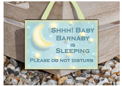 Shh Sleeping! Do Not Disturb Moon and Stars Sign