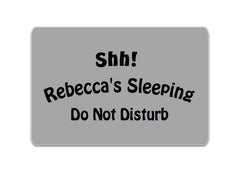 Shh Sleeping: Do Not Disturb Silver Hanging Sign at Honeymellow