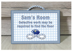 Shh! Policeman Sleeping & Personalised Option - Custom Made Sign at www.honeymellow.com
