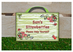 Pick Your Own Strawberries Plus Personalisation, Custom-Made Metal Sign from www.honeymellow.com